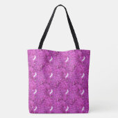 Paarse florale patronen. Naam. Tote Bag (Achterkant)