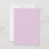 paarse florale polka dot rsvp kaartje (Achterkant)
