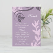 paarse florale polkadop kaart (Staand voorkant)