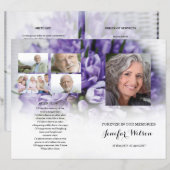 Paarse florale sjabloon van het Funeral Program (Voorkant / Achterkant)