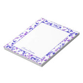 Paarse Florals Moderne Manuscript Personeel Notitieblok (Linkerzijde)