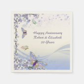 Paarse Florets en Butterflies Personaliseren parti Servet (Voorkant)