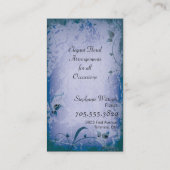 Paarse  Florist Leafy Swirl Visitekaartje (Achterkant)