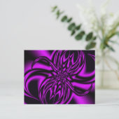 Paarse flow fractaal Briefkaart (Staand voorkant)
