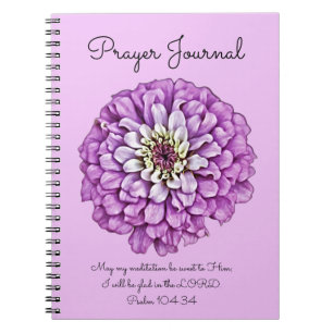 Paarse Flower Art Prayer Journal Notitieboek