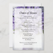 Paarse Flower Bouquet Funeral Announcement Kaart (Achterkant)