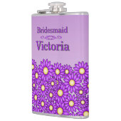 Paarse Flower Bruidsmeisje Flask Heupfles (Links)