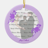 Paarse Flower Custom Round Ornament (Voorkant)
