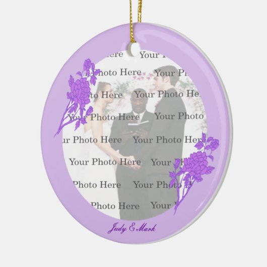 Paarse Flower Custom Round Ornament (Links)