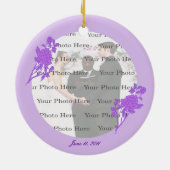 Paarse Flower Custom Round Ornament (Achterkant)