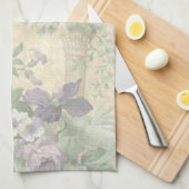 Paarse Flower Garden Keuken Handdoek (Quarter Fold)