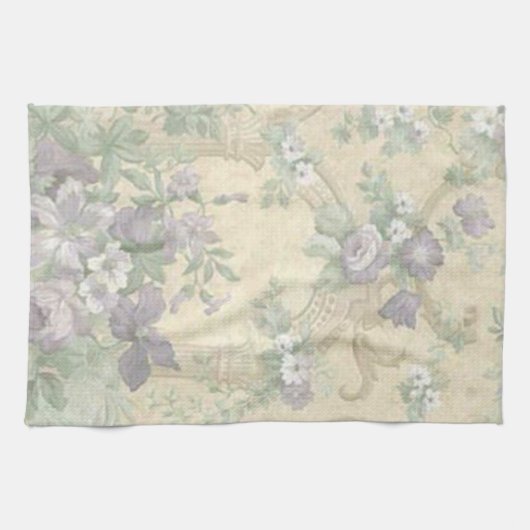 Paarse Flower Garden Keuken Handdoek (Horizontaal)