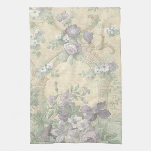 Paarse Flower Garden Keuken Handdoek (Verticaal)