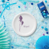 Paarse Flower gepersonaliseerde douche Bord (Feest)