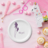 Paarse Flower gepersonaliseerde douche Bord (Feest)