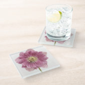 Paarse Flower Glass Onderzetter (Schuin)