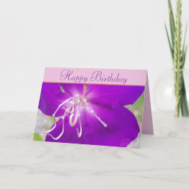 Paarse Flower Happy Birthday Kaart
