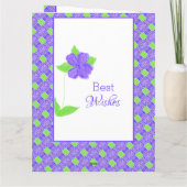 Paarse Flower Happy Birthday Kaart (Achterkant)