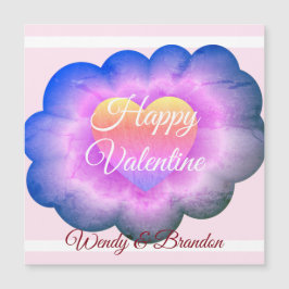 Paarse Flower Happy Valentijn Magnetic Card