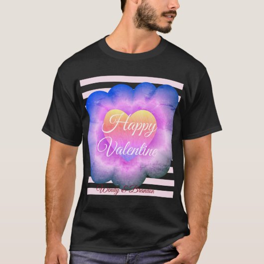 Paarse Flower Happy Valentijn T-Shirt (Voorkant)