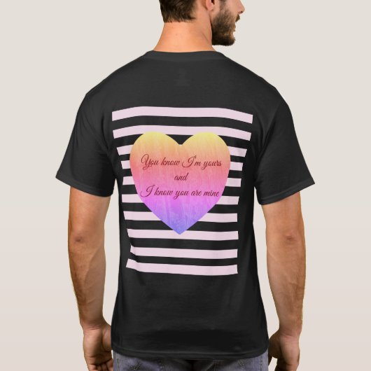 Paarse Flower Happy Valentijn T-Shirt (Achterkant)
