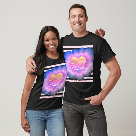 Paarse Flower Happy Valentijn T-Shirt (Unisex)