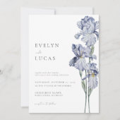 Paarse Flower Iris Wedding Invitation Spring Kaart (Voorkant)