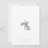 Paarse Flower Iris Wedding Invitation Spring Kaart (Achterkant)