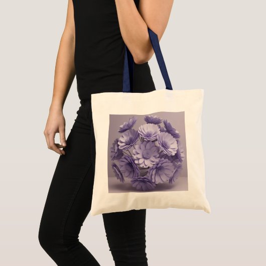 "Paarse Flower Jumbo Canvas tas – Ai design (Voorkant (product))