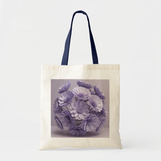 "Paarse Flower Jumbo Canvas tas – Ai design (Voorkant)