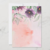 Paarse Flower Lady in Long Gown 18e Verjaardag Kaart (Achterkant)