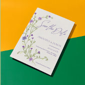 Paarse Flower Lijst Elegante bruiloft Save the Dat Save The Date