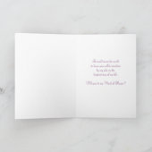 Paarse Flower Maid of Honor Invitation Kaart (Binnen)