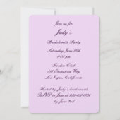 Paarse Flower Mason Jars Bachelorette Party nodigt Kaart (Achterkant)