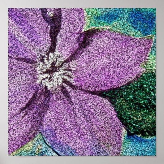 Paarse Flower Mixed Media Digital Art Poster (Voorkant)