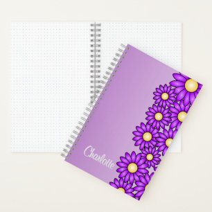 Paarse Flower Notitieboek voor Kantoor, School, Ar