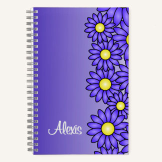 Paarse Flower Notitieboek voor Kantoor, School, Ar