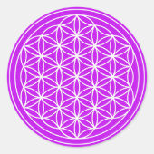 Paarse Flower of Life Sticker (Voorkant)