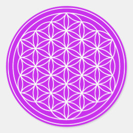 Paarse Flower of Life Sticker