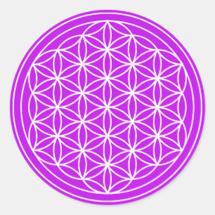 Paarse Flower of Life Sticker