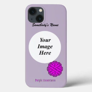 Paarse Flower Ribbon Tmpl van Kenneth Yoncich Case-Mate iPhone Case