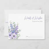 Paarse Flower Script Vrijgezellenfeest Advies Kaar Kaart (Voorkant)