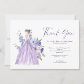 Paarse Flower Script Vrijgezellenfeest dank u kaar Kaart (Voorkant)