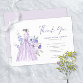 Paarse Flower Script Vrijgezellenfeest dank u kaar Kaart