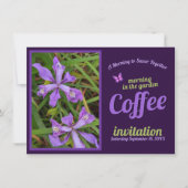 Paarse Flower Sip Celebrate Coffee Morning Garden Kaart (Voorkant)