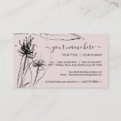 Paarse Flower Sketch Elegant handgetekend papier Visitekaartje (Achterkant)