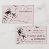 Paarse Flower Sketch Elegant handgetekend papier Visitekaartje (Voorkant / Achterkant)