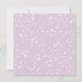 Paarse Flower Swirl Bruids Douche Uitnodiging (Achterkant)