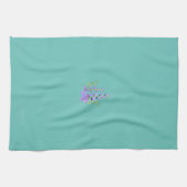 Paarse Flower Table Handdoek op een weelderige gro (Horizontaal)