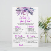 Paarse Flower Wat is er in telefoon Vrijgezellenfe Briefpapier (Staand voorkant)